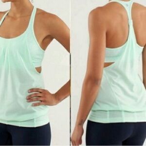 lululemon athletica Mint Green Racerback Tank with Cutouts
